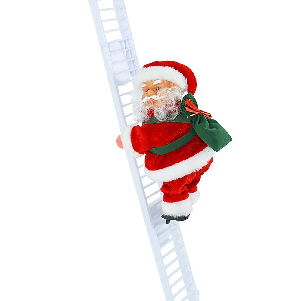 Santa Claus climbing rope