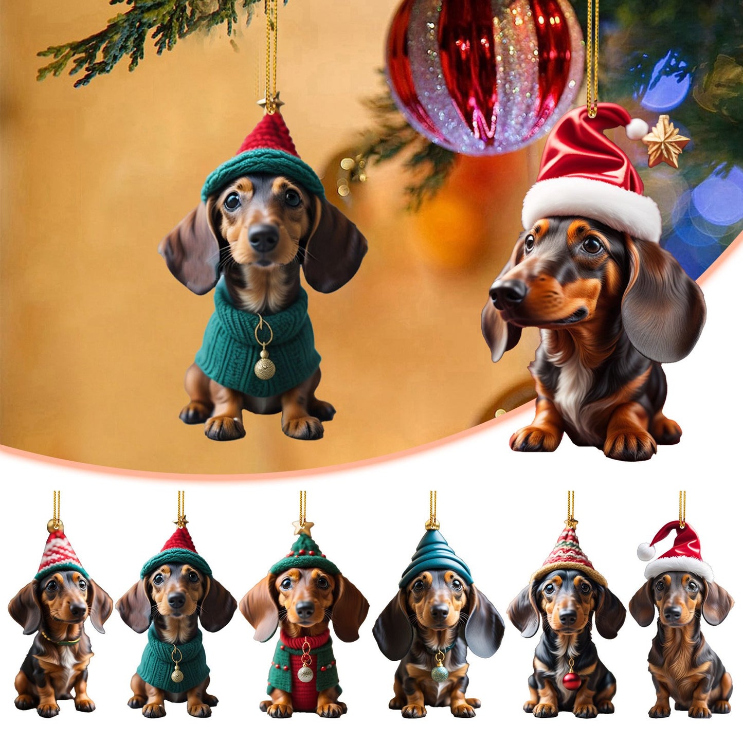 Cute dog ornaments(2D Flat)