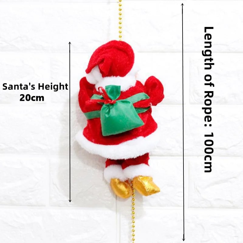 Santa Claus climbing rope