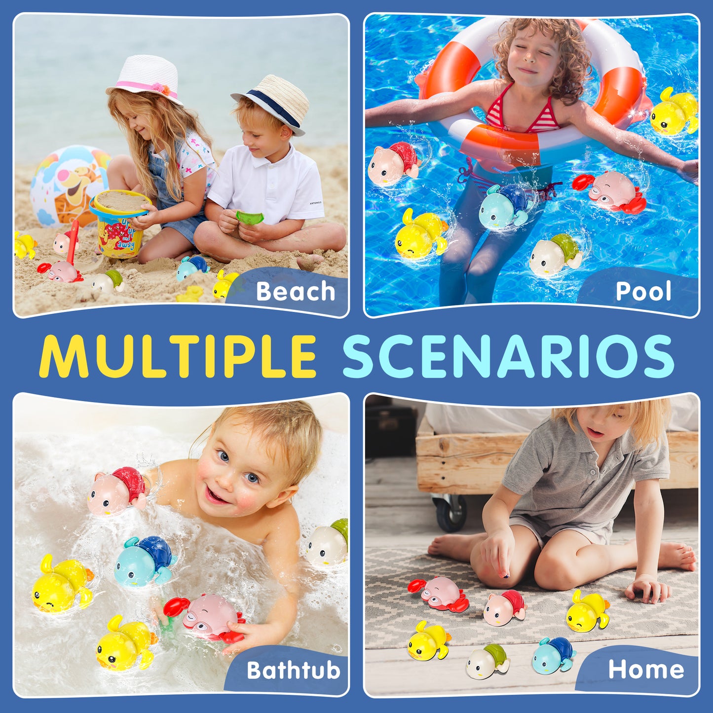 Baby Bath Toys 7 Packs Cute Swimming Toys