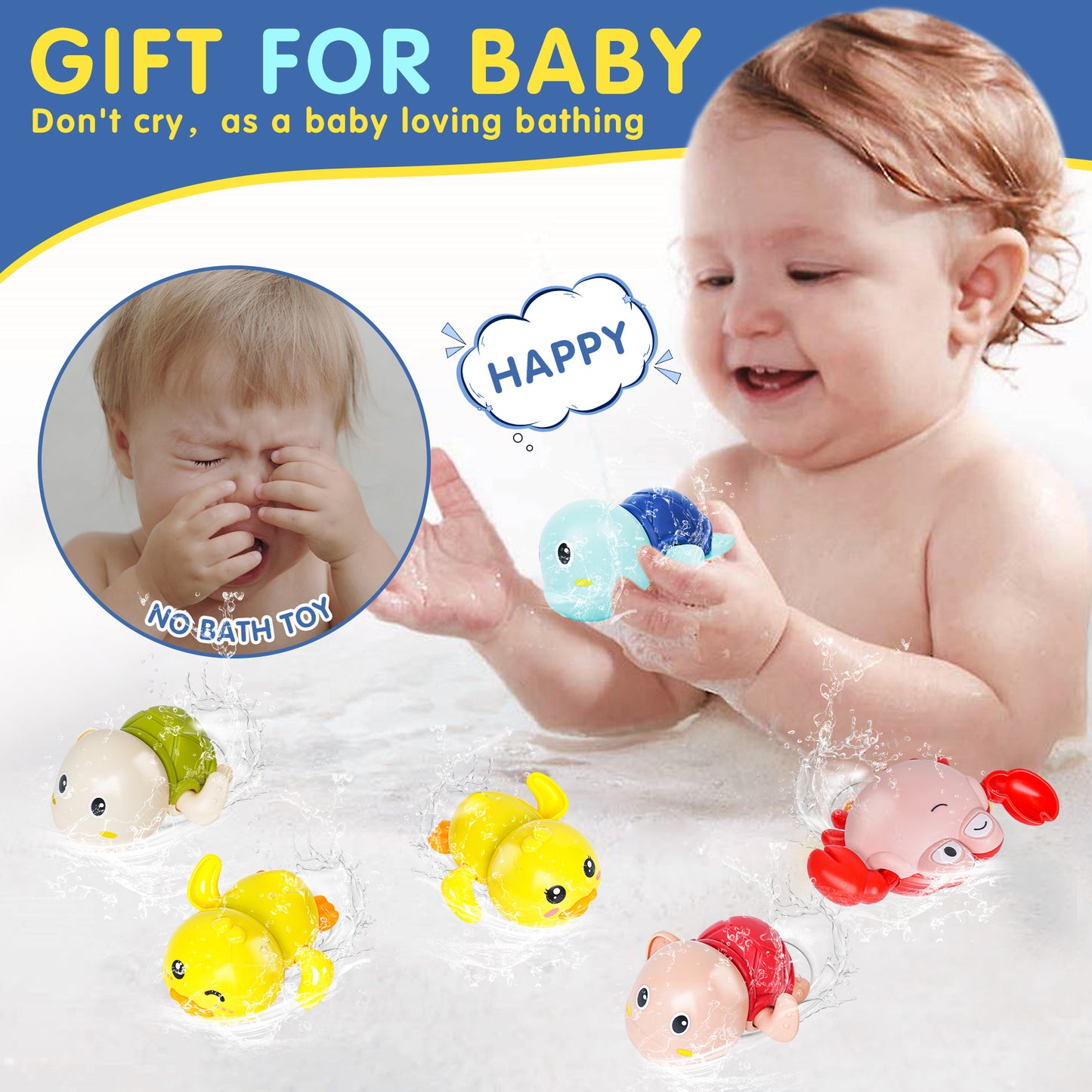 Baby Bath Toys 7 Packs Cute Swimming Toys