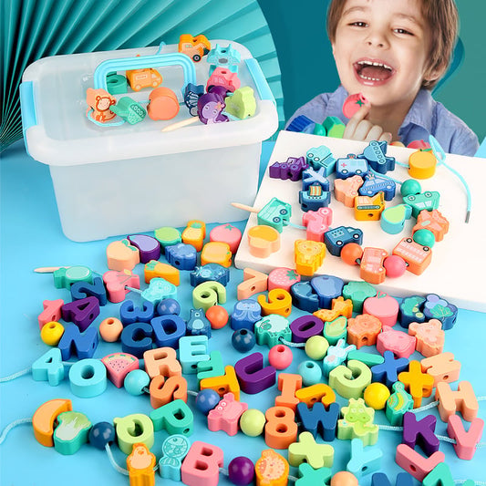 Educational Lacing Beads (106 PCS & 🎁Send storage box)