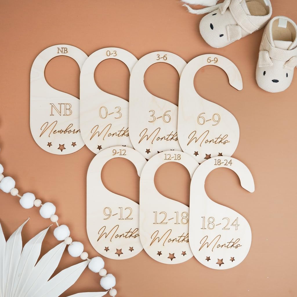 Newborn to Toddler Baby Closet Dividers 1 Set of 7 Hangers