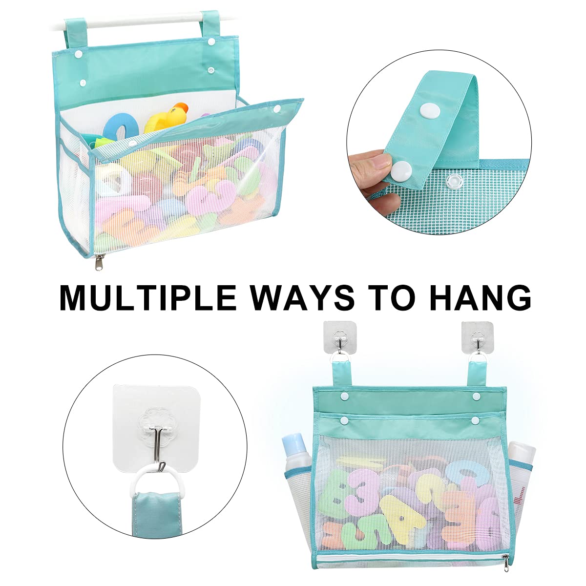 Bottom Zipper Bathtub Toy Storage Bag