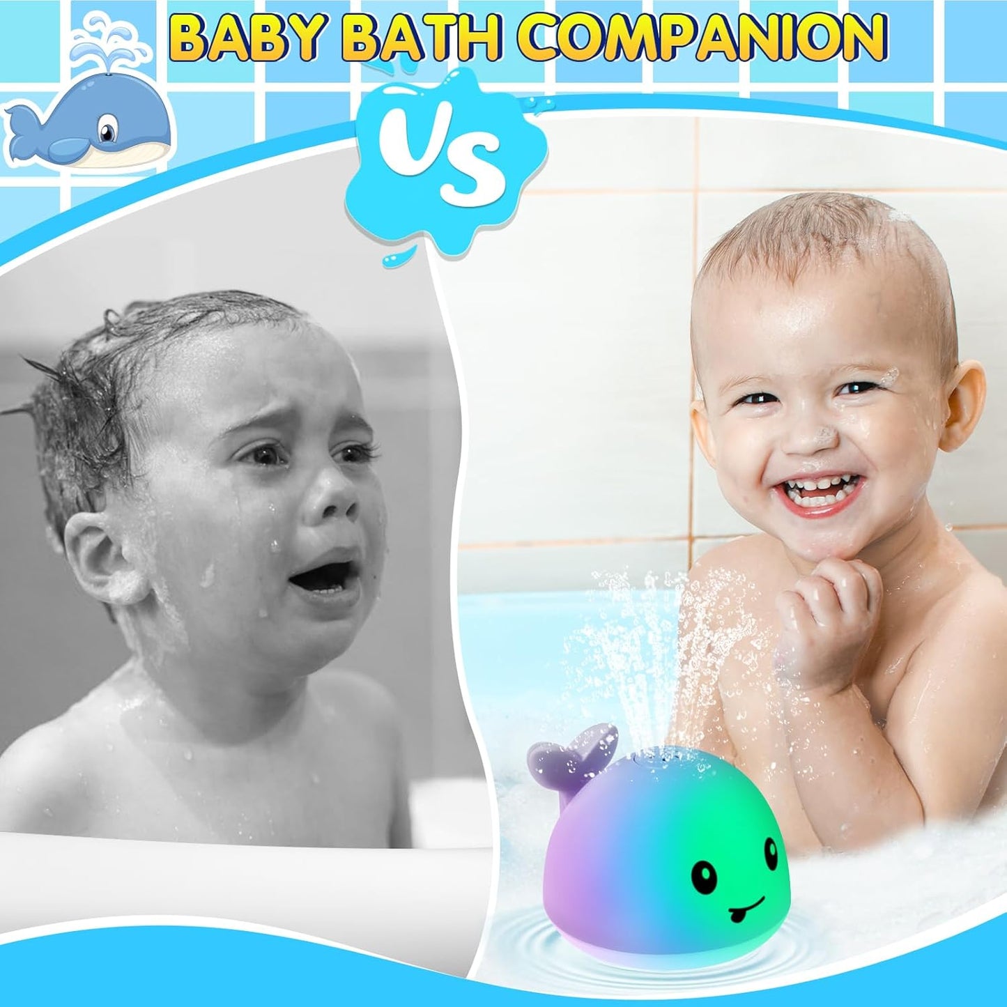 Baby Whale Spray water Bath Toy Rechargeable