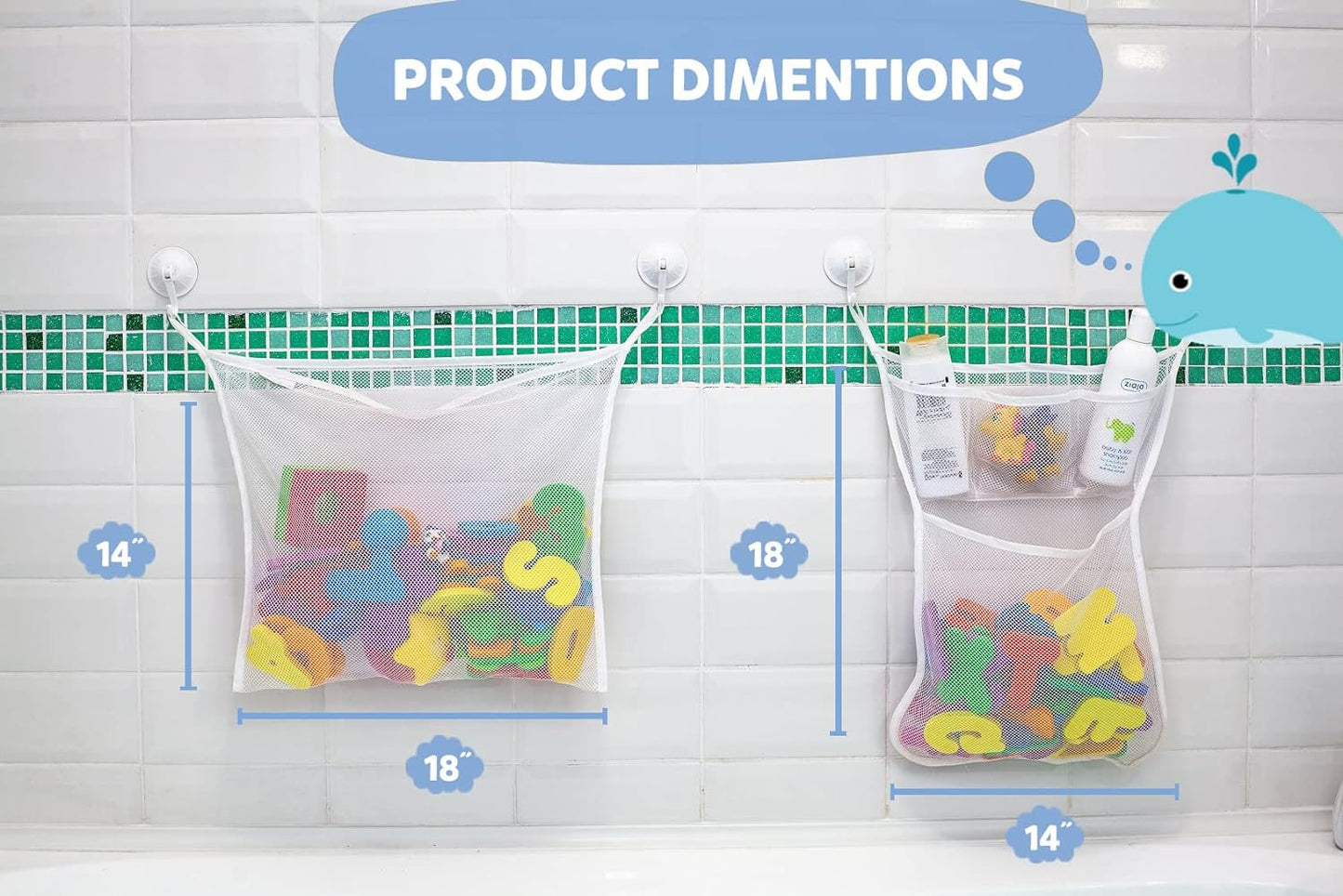 2 x Mesh Bath Toy Organizer