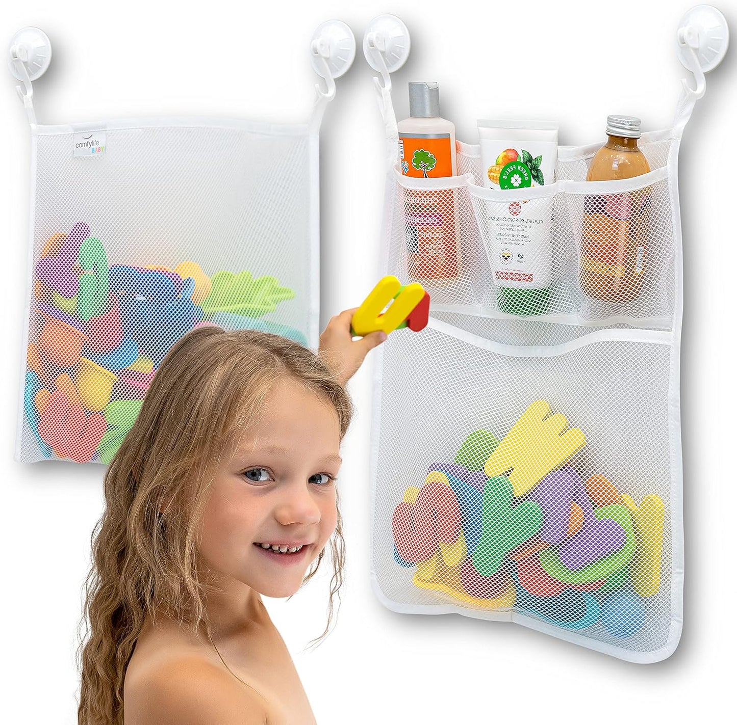 2 x Mesh Bath Toy Organizer