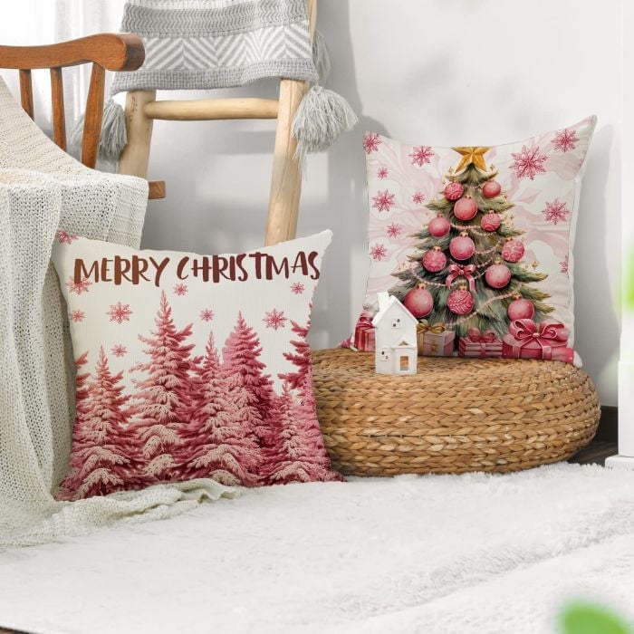 Pink Christmas Pillow Covers-New Christmas Home Products