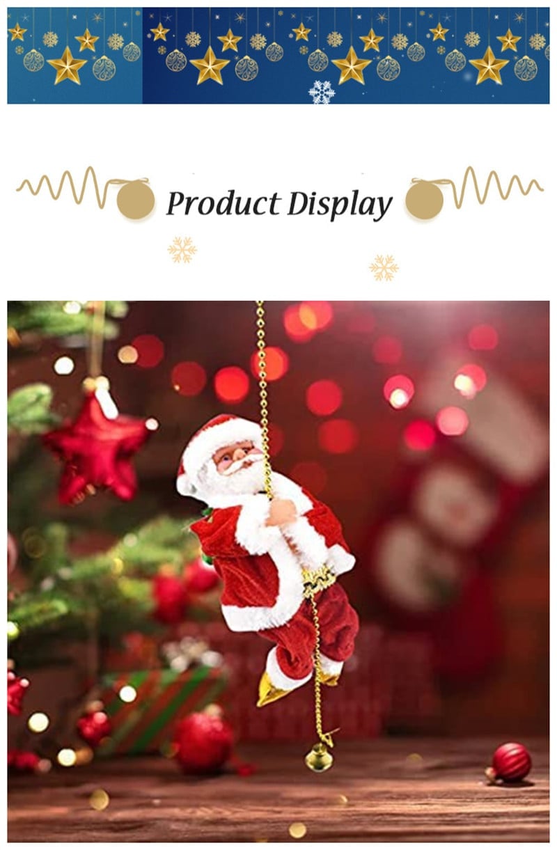 Santa Claus climbing rope