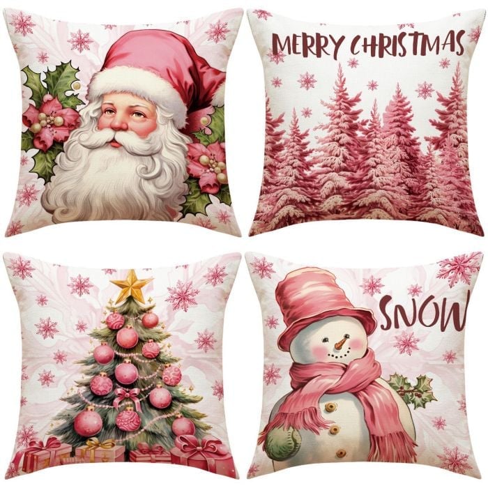 Pink Christmas Pillow Covers-New Christmas Home Products